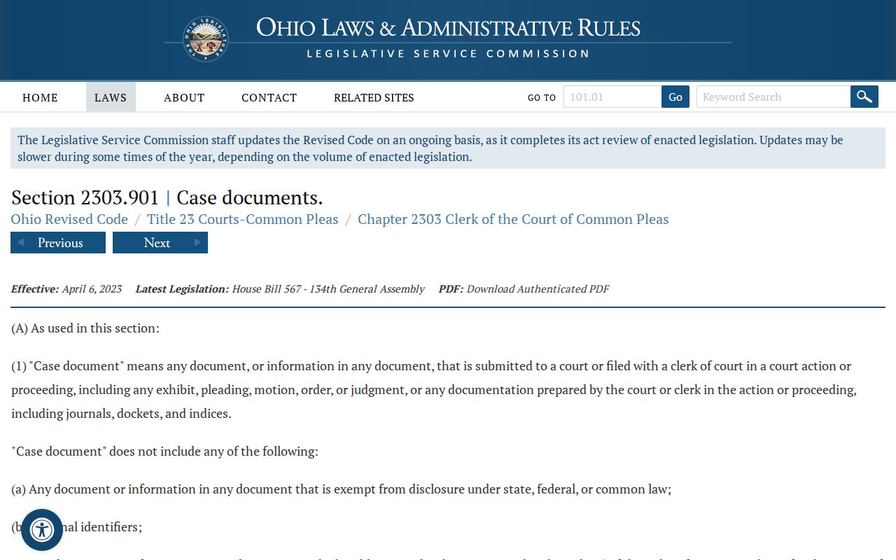 Vinton County court records personal identifier restriction reference